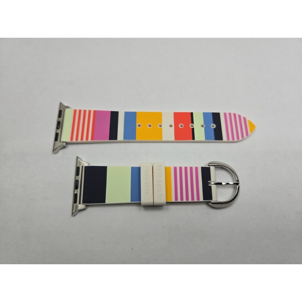 Kate Spade New York Apple Watch Band 38 40 41mm Multicolor Stripe Silicone Strap